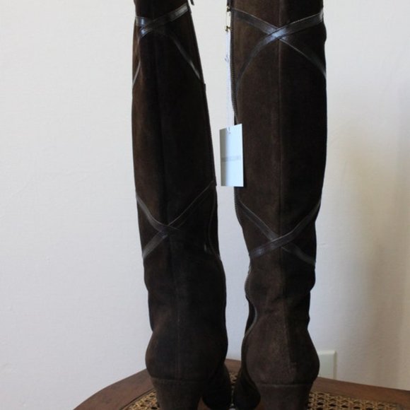 1970s GIVENCHY suede boho boots, brown suede leather hippie boots 6 US - Picture 7 of 10